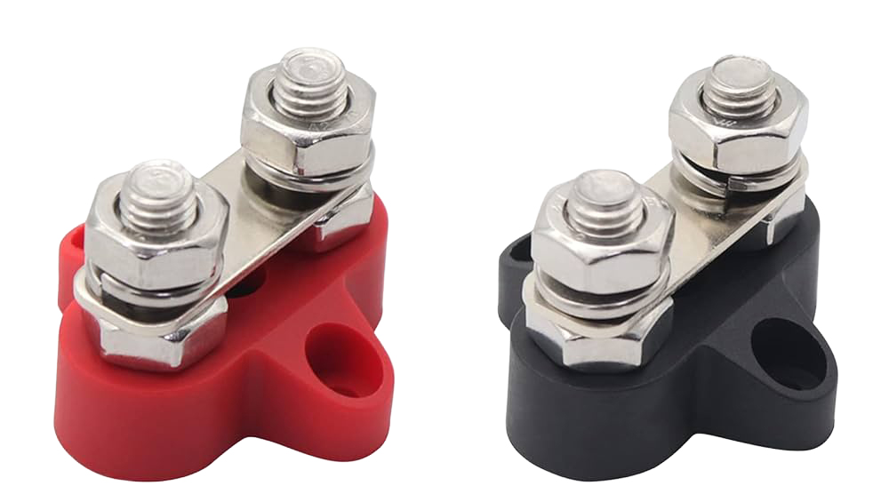 ÇİFTLİ ŞASE TERMİNALİ SİYAH VE KIRMIZI 8 MM