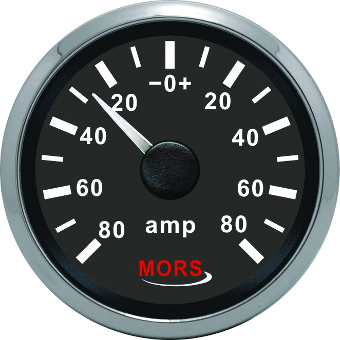 AMPERMETRE 12-24 V SİYAH + ŞÖNT DAHİL