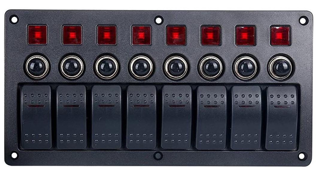 BFY 8'Lİ   SWITCH PANEL OTOMATİK SİGORTA VE IŞIKLI