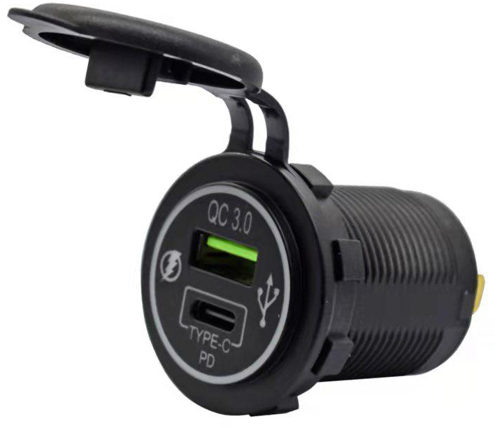 USB SOKETİ USB+TYPE C 12-24 V
