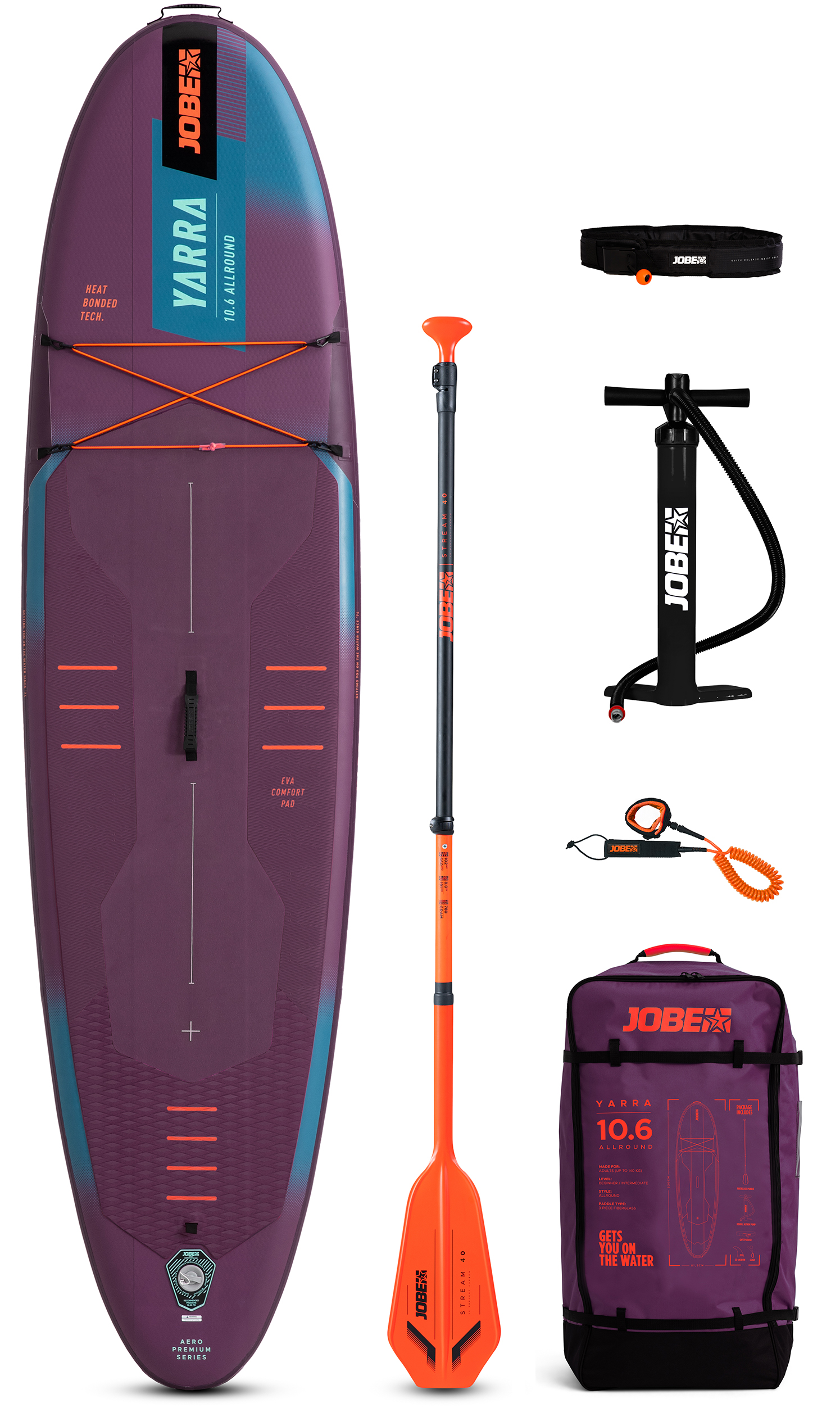 JOBE YARRA SUP BOARD 10.6 SETİ MOR  320X81X15 CM